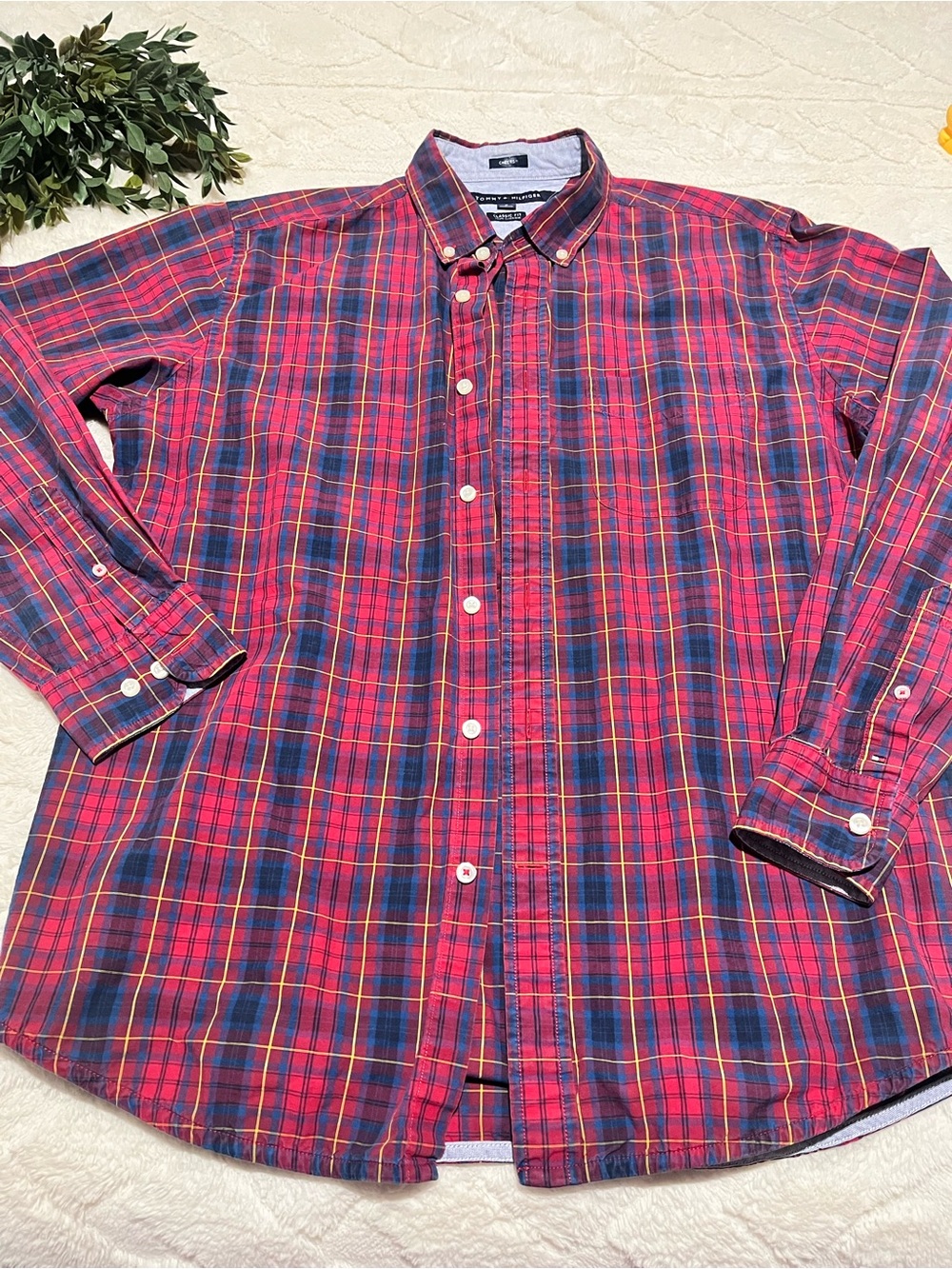 Tommy Hilfiger Cheers Classic Fit Long Sleeve Button Down Shirt Men's Size M